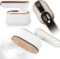 Upgraded - Portable Steamer for Clothes - LED Display & 3+1 Level Steam, Foldable Compact Mini Iron, Small Handheld Iron with Ironing Gloves, College Essential, White(Only for 110V, Such as Canada/US)