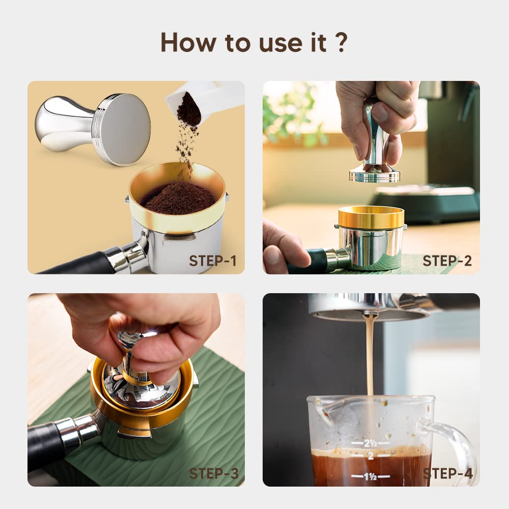 HAILASRE Espresso Coffee Tamper 51mm Stainless Steel Barista Espresso Base Coffee Bean Press