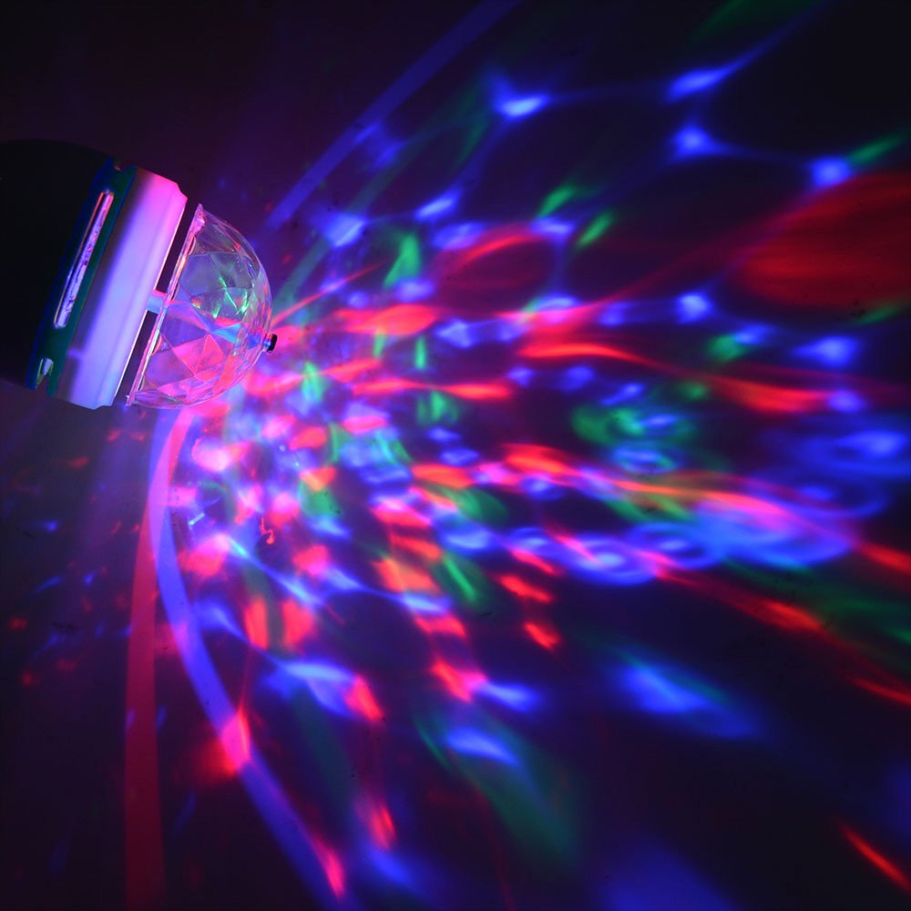 YouOKLight E26 Disco Ball Light, Rotating RGB LED Strobe Bulb, Magic Ball for Disco Birthday Party Club Bar Karokee Halloween Christmas