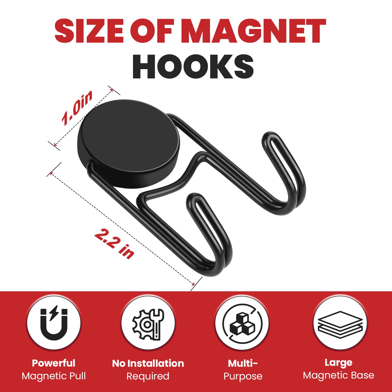 Buelkmag Magnetic Hooks 50Lbs+ 2026 Cruise Essentials Magnet Hook Heavy Duty Magnets Hanging Swivel Hooks for Refrigerator Grill Toolbox Outdoor 4 Pack (Black)