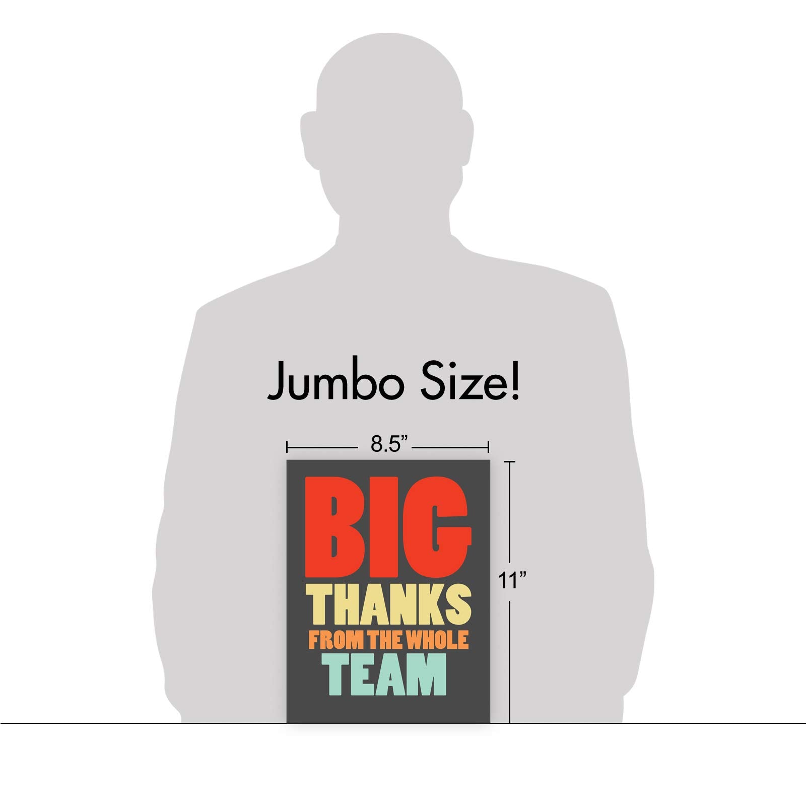 NobleWorks - Coach Thank You Greeting Card with Envelope Group, Coworker, Gang (Big 8.5 x 11 Inch) Big Thanks From The Team J6884TYG-US