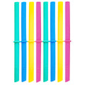 Elk and Friends Adult & Kid's Reusable Silicone Straws with Stopper for 8oz & 10oz Mason Jars or Tumblers | Pack of 8 | 16cm Length