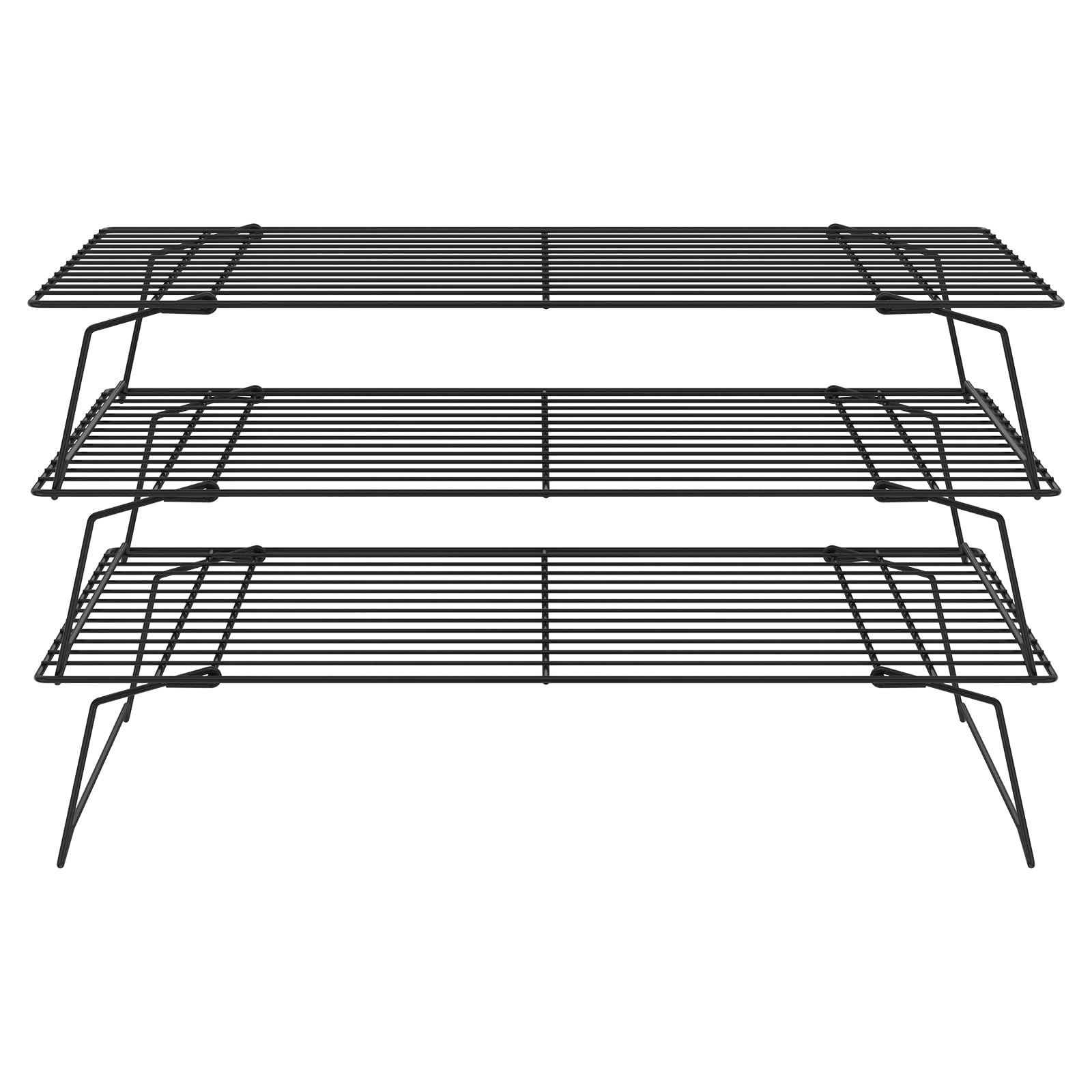 Abizarch 3-Tier Cookie Cooling Rack, 13.4“x9.4" Stackable Iron Baking Cooling Rack,Cooling Rack for Baking, Foldable Wire Cooling Rack Space Saving for Cupcakes Pies Cookies Gadgets
