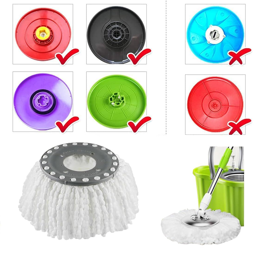 Spin Mop Heads Replacement Refill for Old Hurricane Mr.Clean,5 PCS 360 Spin Magic Rotating Round Mop Microfibre Universal Spin Mop Heads Clean Mop Head Refill for Standard Mops
