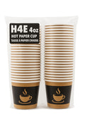 Convenient Disposables- 4oz Paper Coffee Cups, 100 Pack, Single-Use Disposable Hot Beverage Cups for Espresso, Tastings, Samples, Round Shape, Smooth Finish