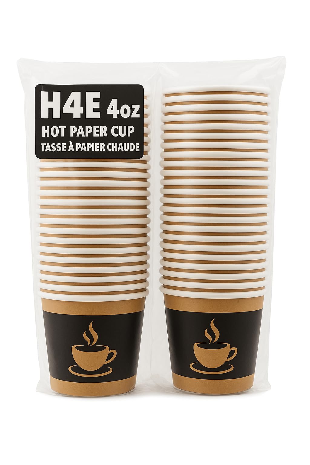 Convenient Disposables- 4oz Paper Coffee Cups, 100 Pack, Single-Use Disposable Hot Beverage Cups for Espresso, Tastings, Samples, Round Shape, Smooth Finish