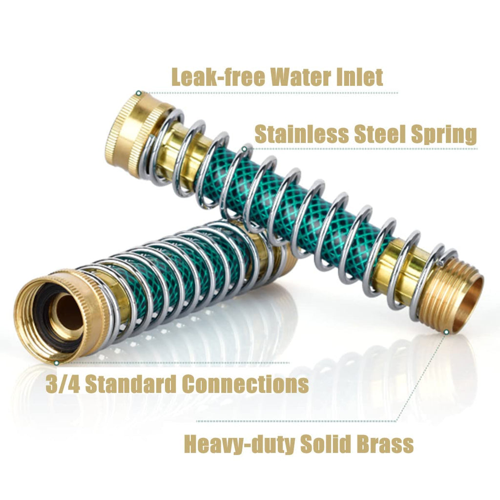 Brass Hose Splitter 2 Way, Heavy Duty Garden Hose Y Splitter with 2 Hose Protectors 6 Extra Rubber Washers