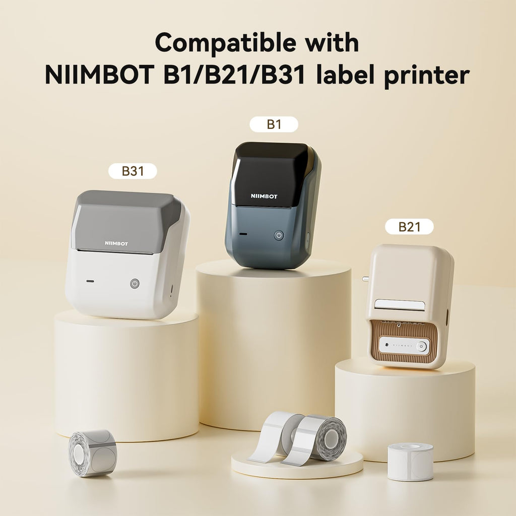 NIIMBOT Labels 3 Rolls Set for B1/B21/B3S Sticker Printer, 50x30mm (1.97'' x 1.18'') 230 Labels/Roll, Refill Labeling Tape for Home School Office Small Business (White)