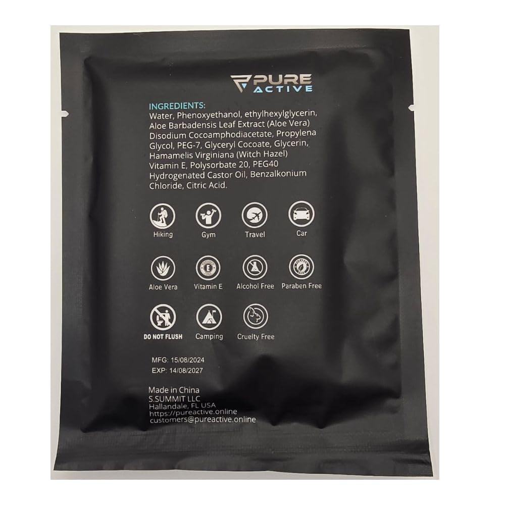 Shower Body Wipes 30X30 cm, 40 Individually Wrapped Personal Hygiene Body Wipes for Women and Men, Keep Clean After Gym Travel Camping Outdoors Sports, Unscented