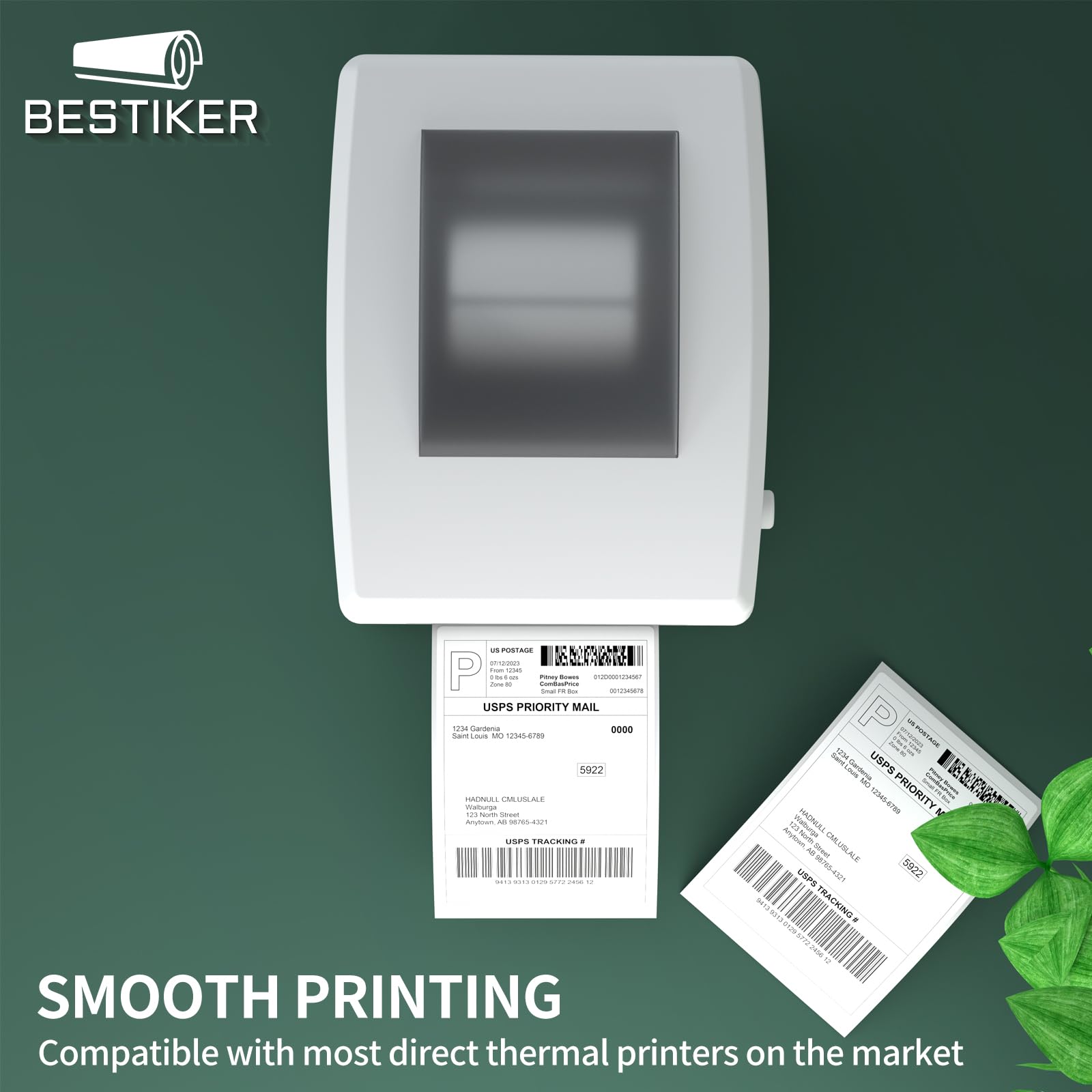 4”x6” Thermal Labels Shipping Labels, BESTIKER 4”x6” Direct Thermal Labels 4 Rolls, Compatible Zebra 2844 Rollo Thermal Printer Label 4x6 with Perforated, 250 Labels/Roll, 1” Core, Total 1000 Labels