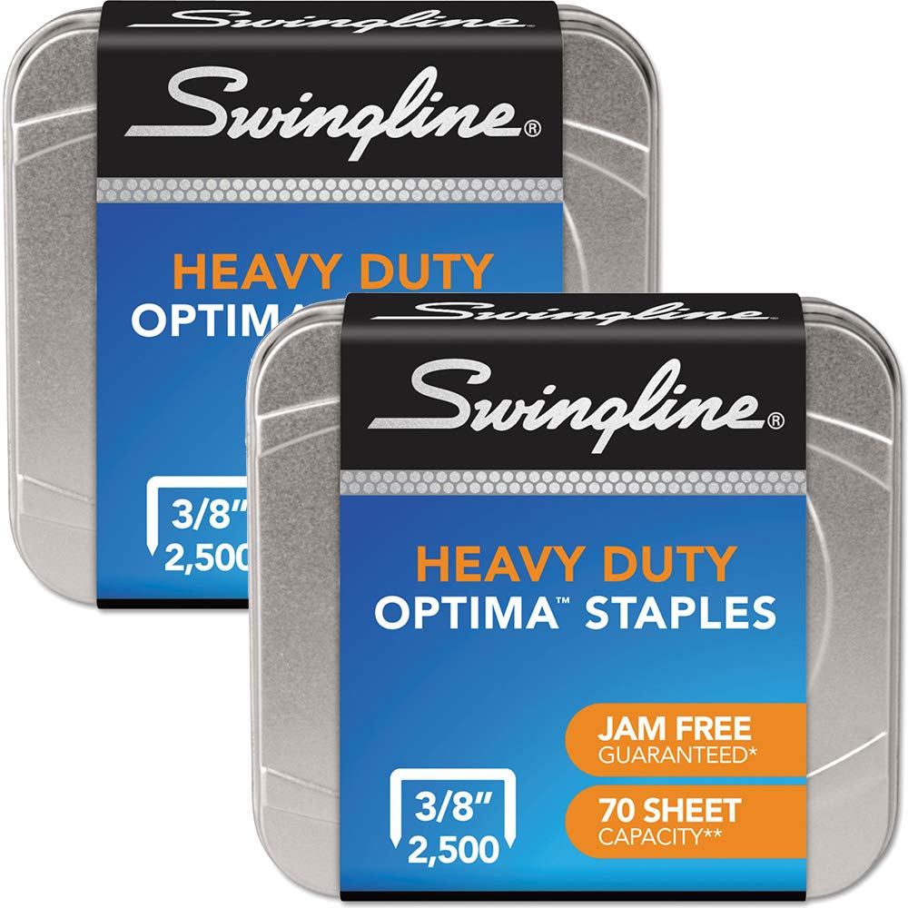 Swingline Optima High Capacity Staples 2-Pack, 3/8-Inch Leg Length, 125 Per Strip (S7035557)