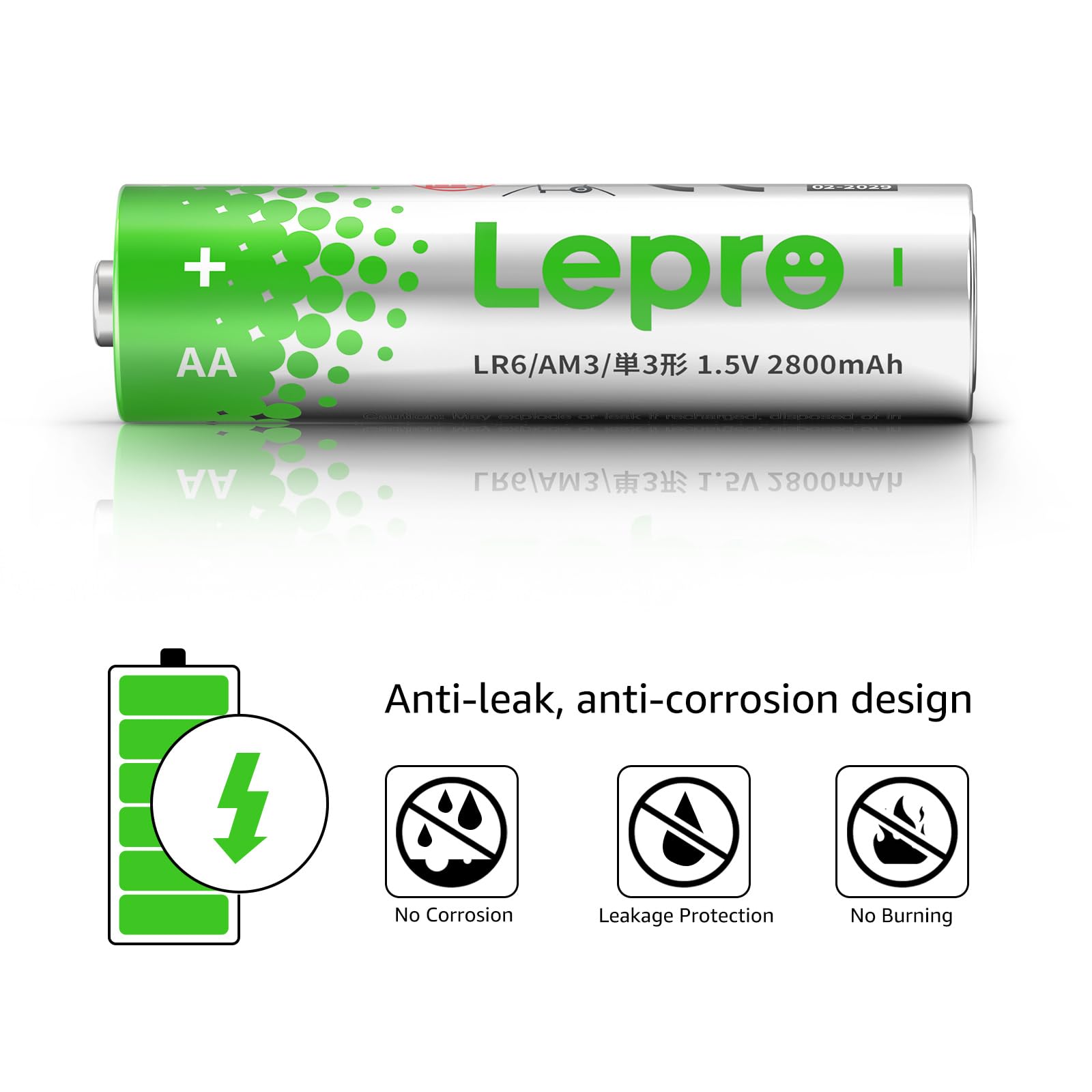 Lepro 24 Pack AA and AAA Batteries Combo Pack, High-Performance Alkaline Batteries, Included 12 Double AA Batteries & 12 Triple AAA Batteries, Long Lasting, Leak-Proof, Ideal for Everyday Devices
