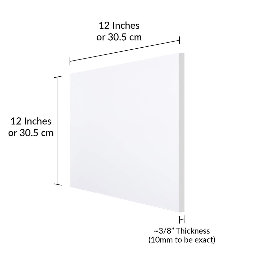 SimbaLux Acrylic Sheet Clear Cast Plexiglass 12” x 12” Square Panel 3/8” Thick (10mm) Transparent Plastic Plexi Glass Board with Protective Paper for Signs, DIY Display Projects, Craft, Easy to Cut