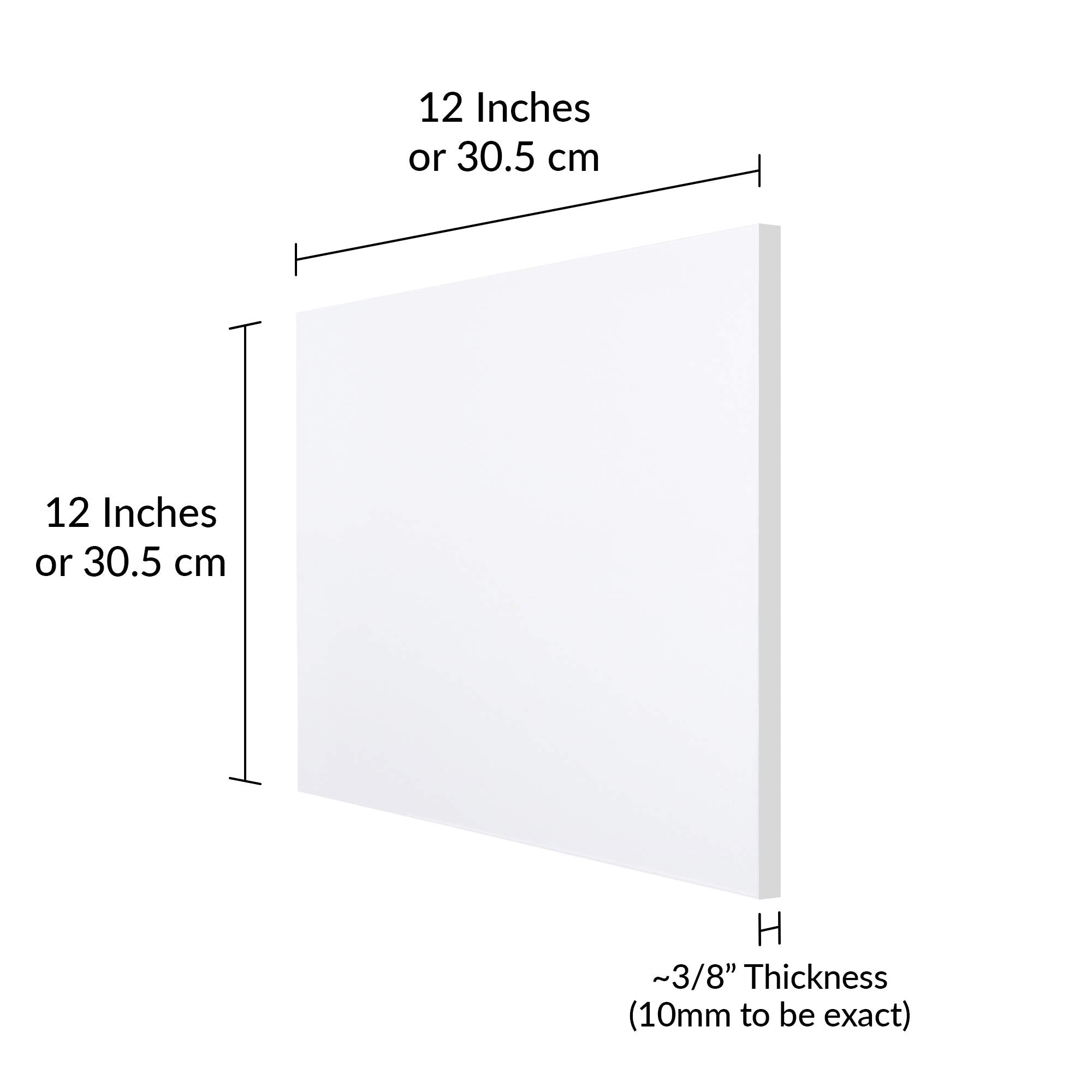 SimbaLux Acrylic Sheet Clear Cast Plexiglass 12” x 12” Square Panel 3/8” Thick (10mm) Transparent Plastic Plexi Glass Board with Protective Paper for Signs, DIY Display Projects, Craft, Easy to Cut