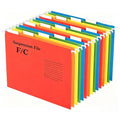 25 Pcs FC Legal Size Hanging File Organizer with Tabs and Inserts RUIFUNETEK Premium V-Shaped Paper Hanging File Folders with Metal Slide Rail, fit Standard North American Filing Cabinets