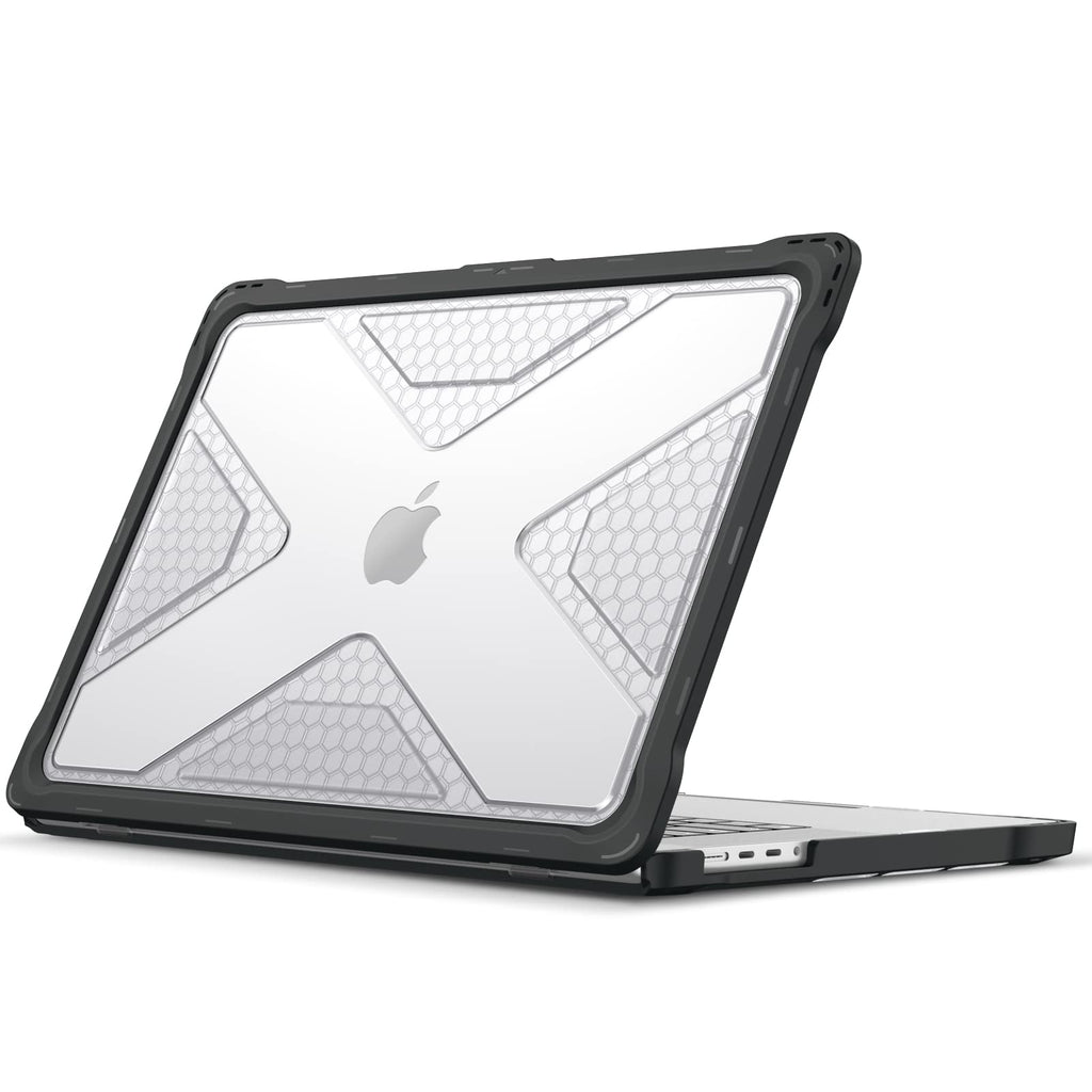 Fintie Case for MacBook Pro 16 Inch Case 2026-2021 A3403 A3186 A2991 A2780 A2485 - Heavy Duty Rugged Hard Shell Cover with TPU Bumper for MacBook Pro 16" M5/M4/M3/M2/M1 Pro/Max Chip, Clear