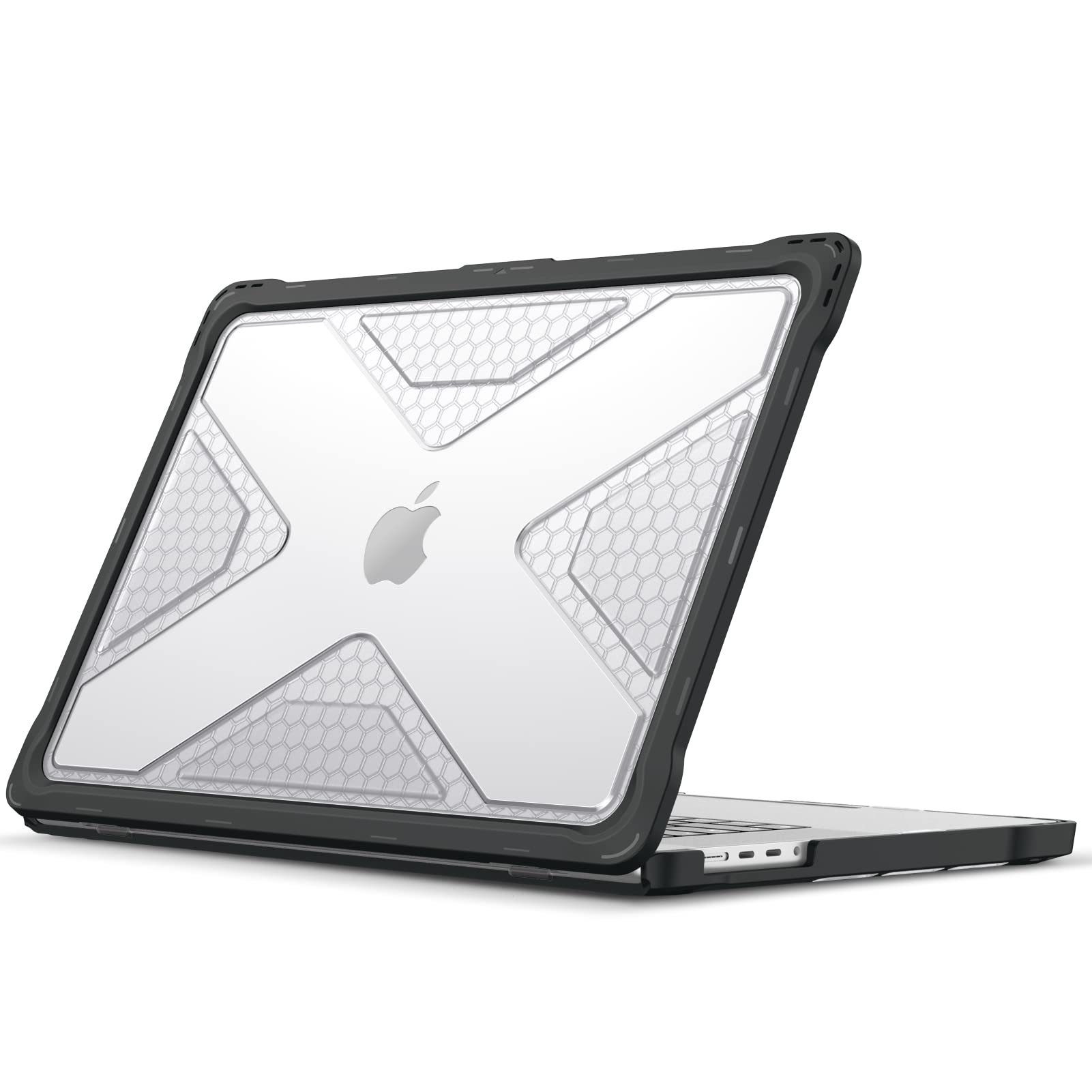 Fintie Case for MacBook Pro 16 Inch Case 2026-2021 A3403 A3186 A2991 A2780 A2485 - Heavy Duty Rugged Hard Shell Cover with TPU Bumper for MacBook Pro 16" M5/M4/M3/M2/M1 Pro/Max Chip, Clear