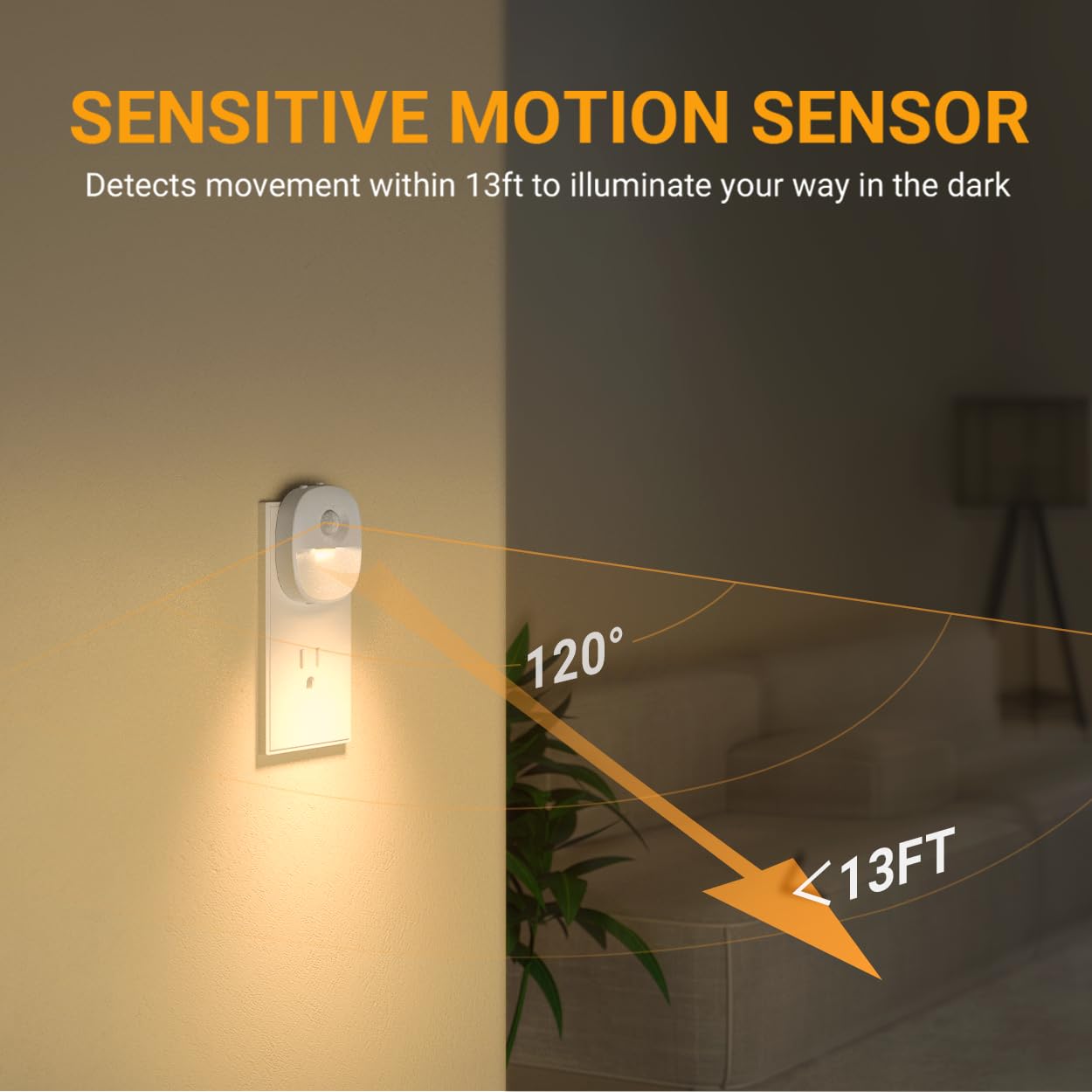 Lyridz Motion Sensor Night Light Plug in, [4 Pack] 2-in-1 Auto Modes (Motion Activated + Dusk to Dawn), 1-50LM Dimmable Veilleuse, 2700K Warm White for Stairs, Hallway, Bathroom - Ultra Slim