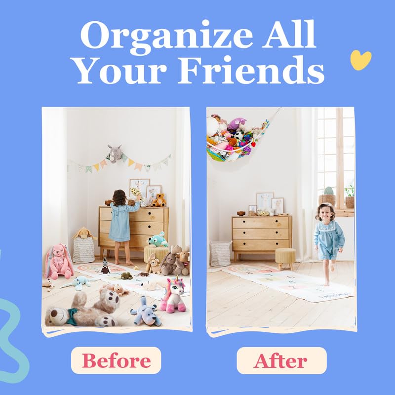 Lilly's Love Stuffed Animal Storage Net Hammock Large STUFFIE Party Hammock | Organize the Chaos