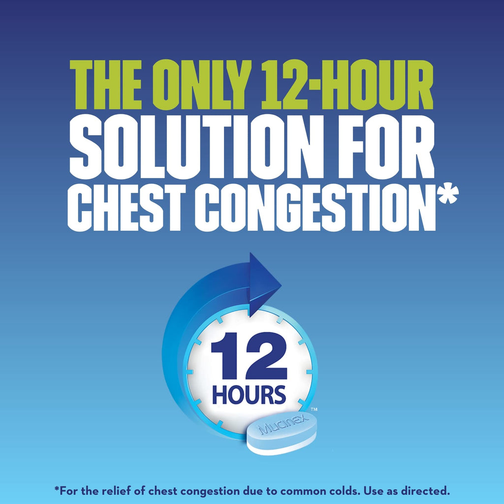 Mucinex, Chest Congestion, 12 Hour Extended-Release Bi-Layer Tablets, Expectorant, 600 mg, 40 Count