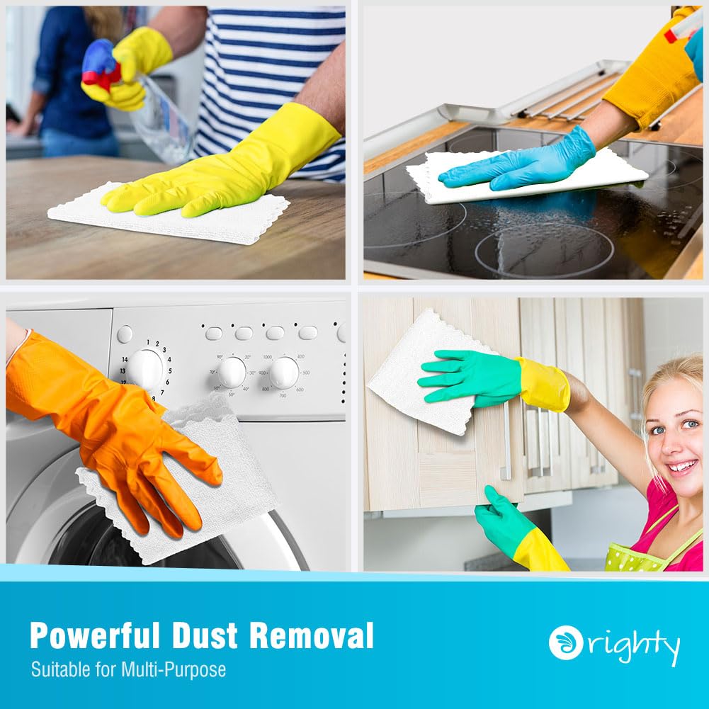 Orighty Cleaning Cloths, Shop Towels 150 Pack, Shop Rags Reusable, Microfiber Cleaning Rags Bulk for Cars, Multi-Purpose Lint Free Towels for Automotive, Mechanic, Kitchen, 29.2 x 29.2cm, White