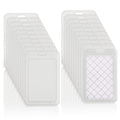 Huakaile 20Pcs Clear Vertical Name Tag Badge Id Card Holders Heavy Duty Transparent Badge Holder Double Sided Hard Rigid Bus Card Holder Case for Lanyard School Office Students