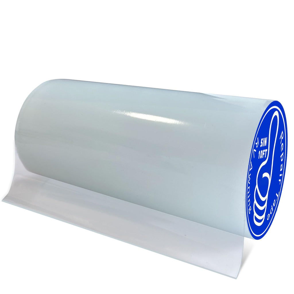 Clear Waterproof Repair Tape, Heavy Duty Patch for Fabric, Tarp, Tent, RV Roof, Awning, Underbelly, Sail, Boat Cover and Outdoor Surfaces, 5 Inch x 10FT