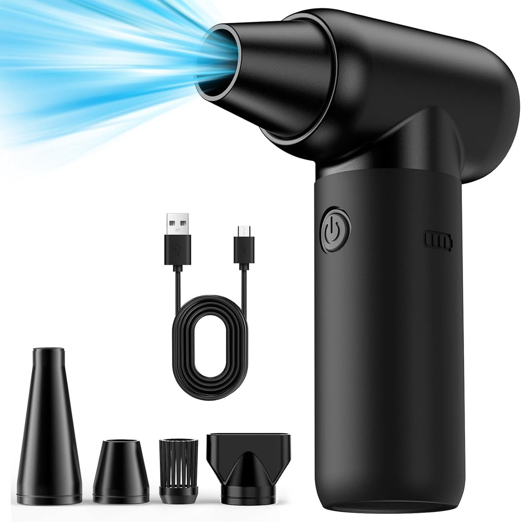 Compressed Air Duster-3 Gears 180000RPM Electric Air Duster for Deep Cleaning Keyboard&PC Adjustable Rechargeable Cordless Jet Dry Blower Air Blower for Home and Car-Replaces Compressed Air Cans