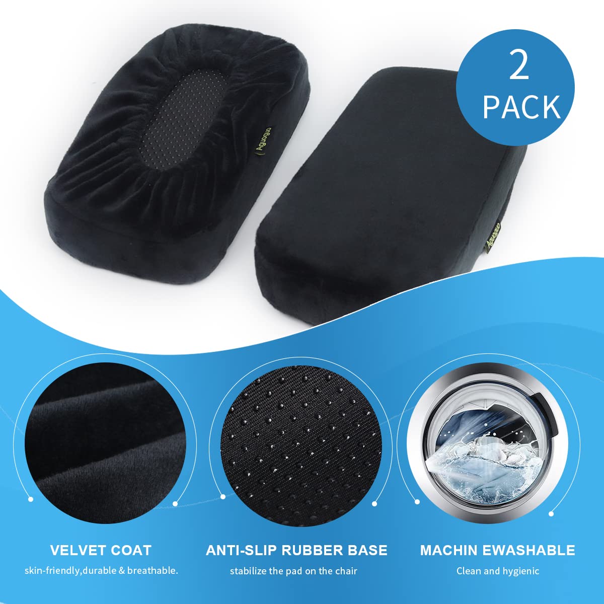 Ergonomic Office Chair Armrest Pads，New Upgrade Does Not Collapse Memory Foam，Ease Elbow & Arm Pressure,Suitable for Office Chair and Game Chair Armrest Cushion Pillow(2 Piece Set)