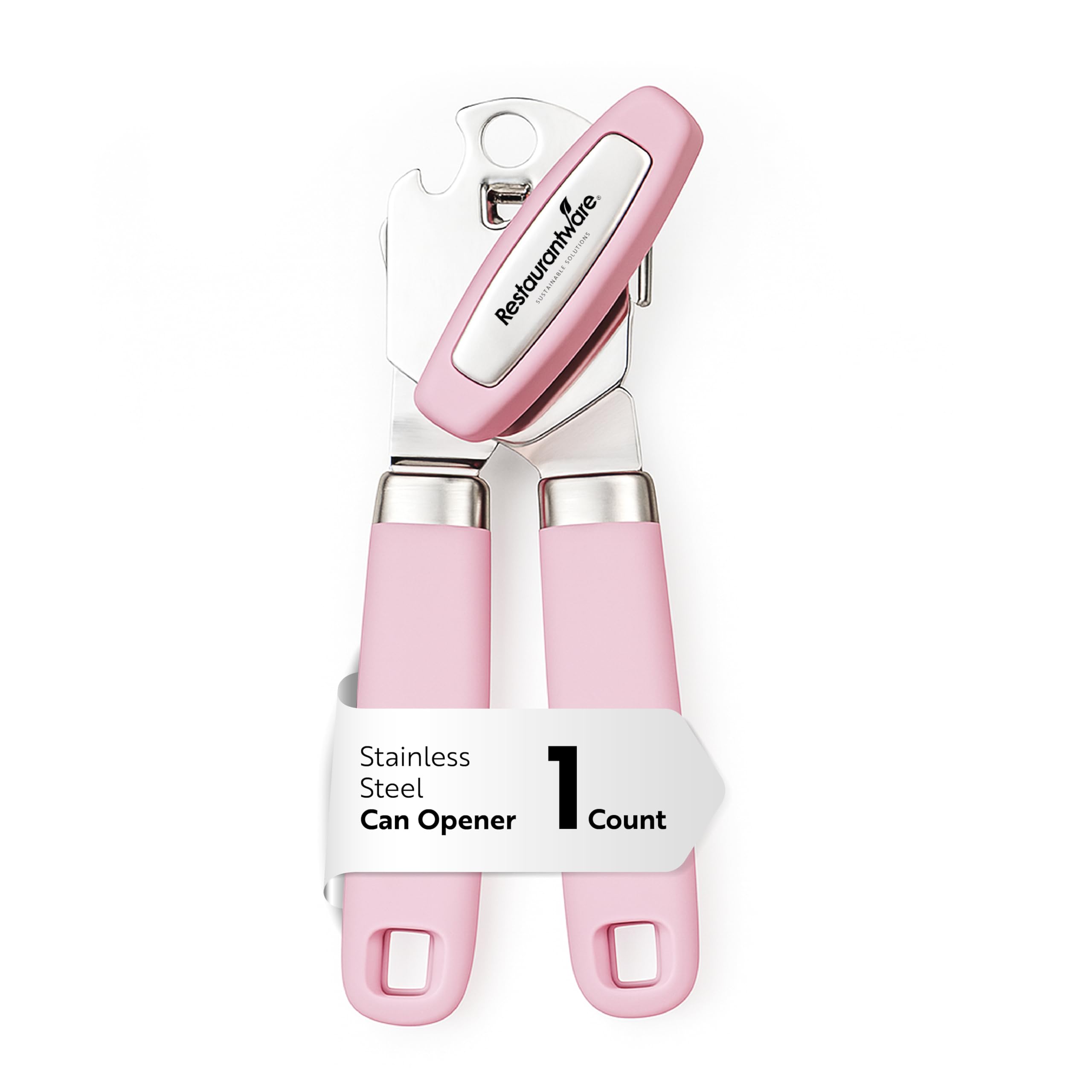 Restaurantware Can Opener 1 Pack 7.64 x 1.94 x 2.13 Inches Stainless Steel Rust Proof Manual with Built-in Bottle Opener and Ergonomic Handle