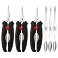 BLBYHO Seafood Tool Set, Crab Lobster Seafood Scissors, Crab Leg Scissors 3 Pack with Crab Leg Forks 3 Pack