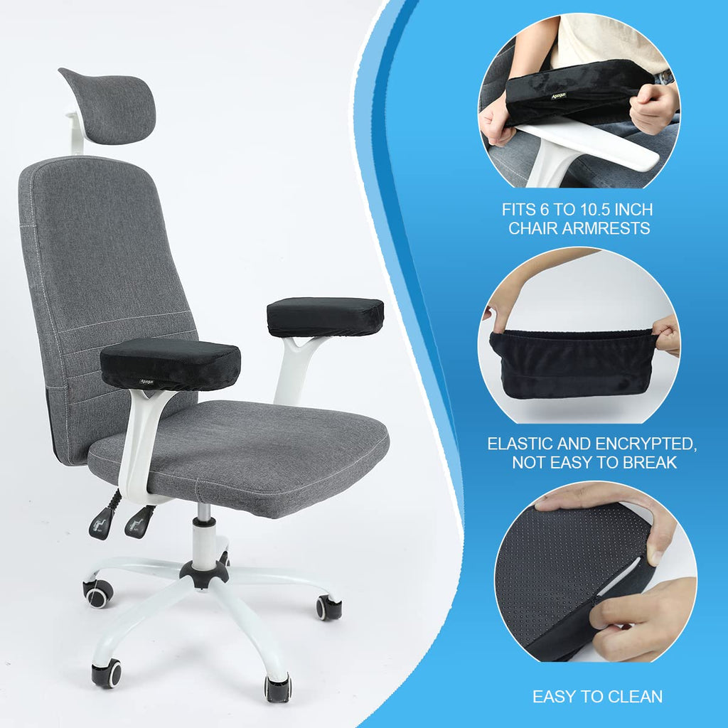 Ergonomic Office Chair Armrest Pads，New Upgrade Does Not Collapse Memory Foam，Ease Elbow & Arm Pressure,Suitable for Office Chair and Game Chair Armrest Cushion Pillow(2 Piece Set)