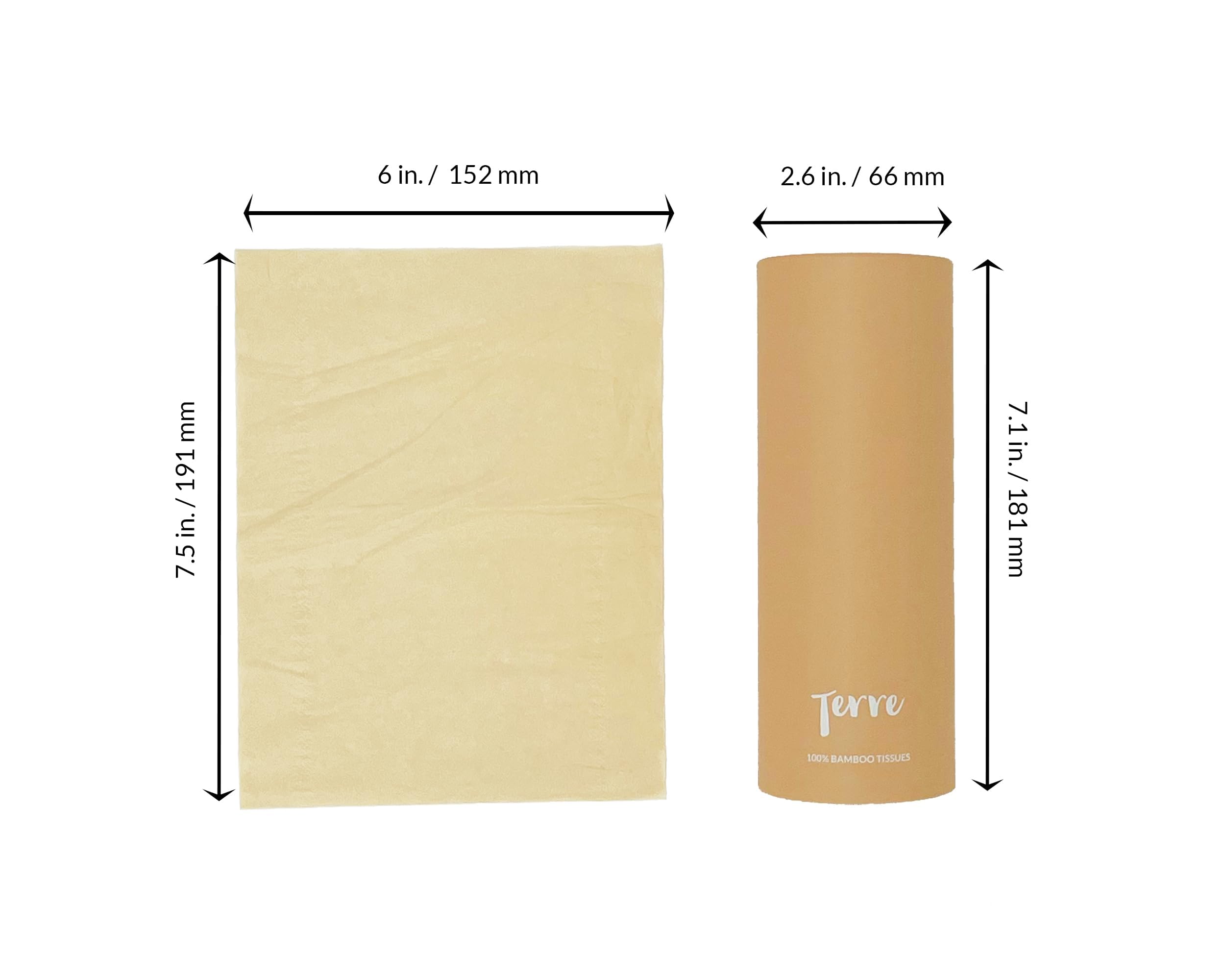 Terre Bamboo Car Tissues, 3-Ply, Unbleached, Refillable, 4 Pack (200 Sheets Total), FSC-Certified, Eco-Friendly, On-The-Go Facial Travel Tissues, Tree-Free, Plant Based, Hypoallergenic, Sustainable