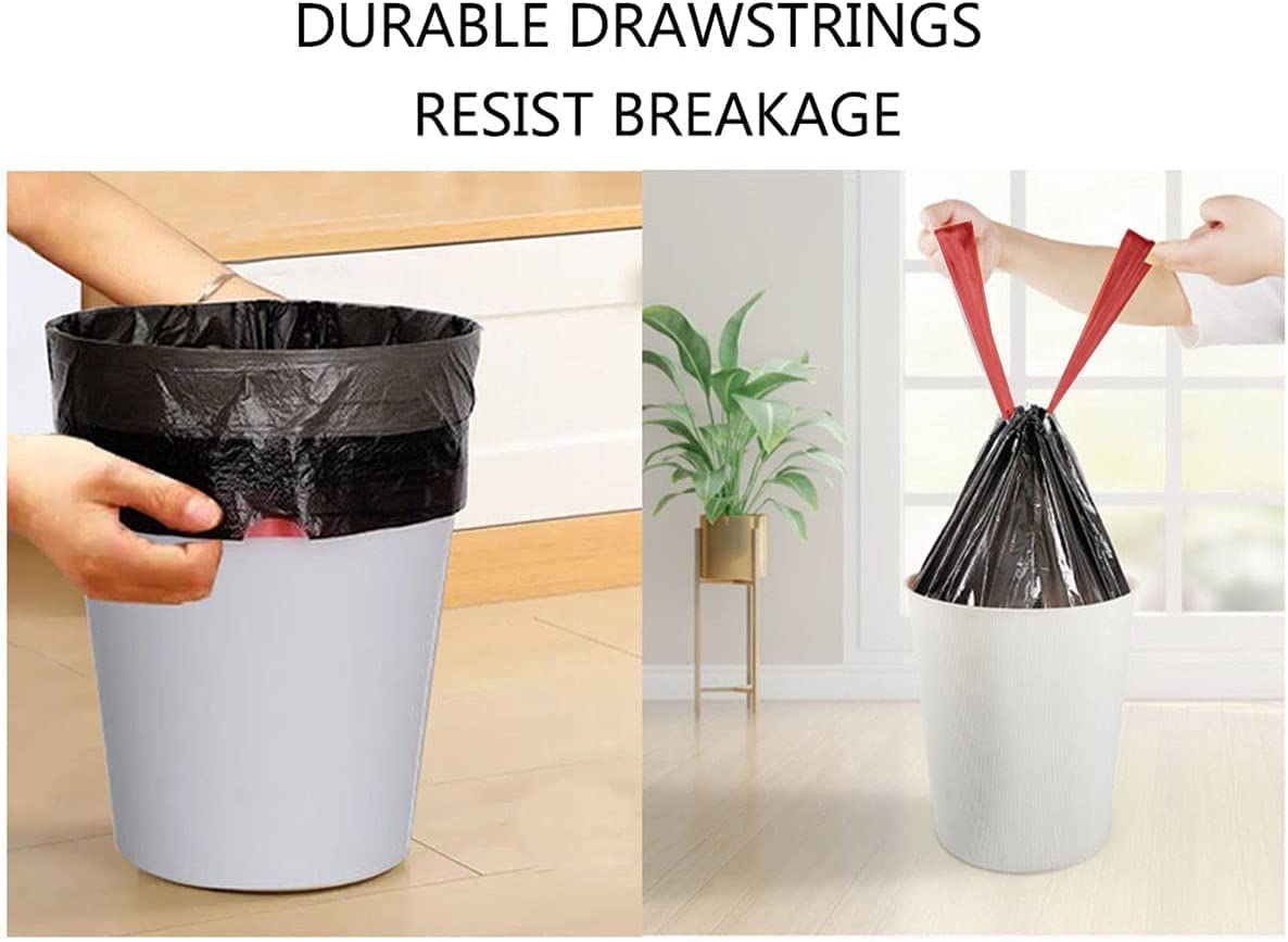 Feisco 1.6 Gallon Small Trash Bag,6L Drawstring Garbage Bag Trash Can Liner,120 Counts,0.51 Mil