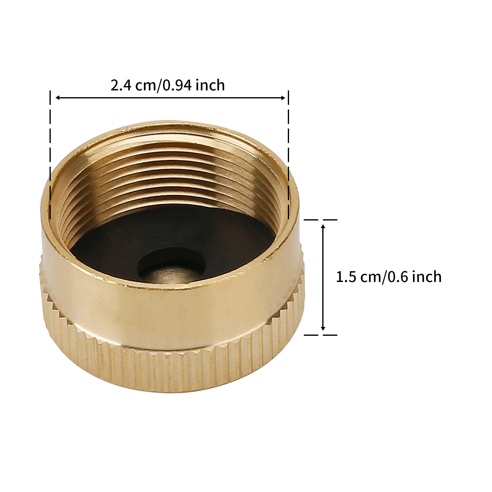 Solimeta Solid Brass 1lb Propane Tank Cap, Propane Bottle Cap Prevent Gas Leaking, 12 Packs