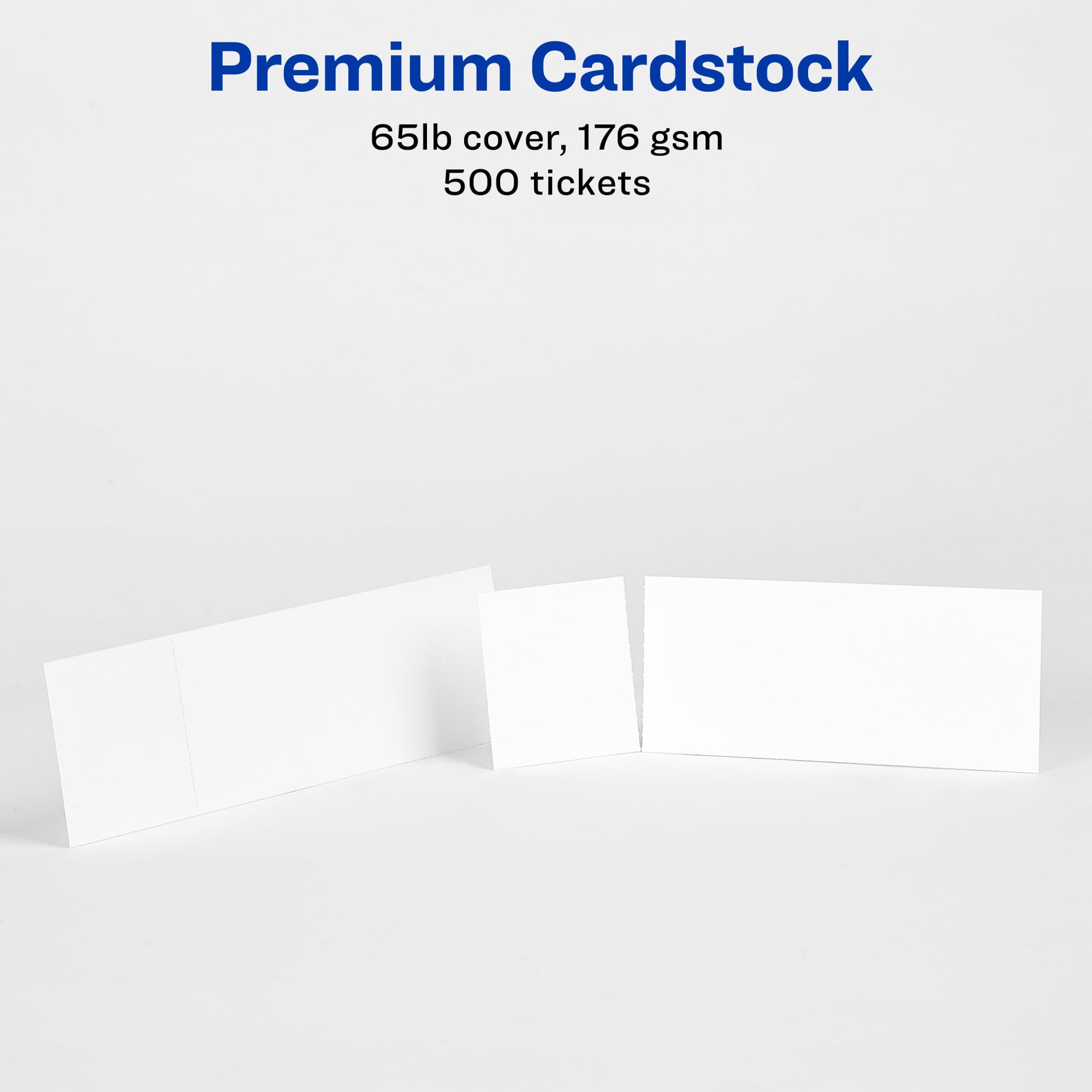 Avery Matte White Printable Tickets with Tear-Away Stubs, 1-3/4 x 5-1/2, Pack of 500 (16795)