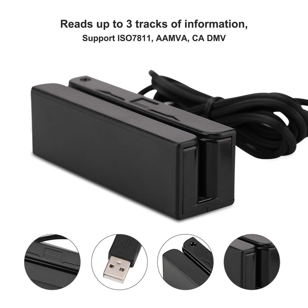 MSR90 USB Magnetic Credit Card Reader Stripe Swipe Magstripe Scanner 3 Tracks Mini Smart Card Reader MSR605 MSR606 Deftun