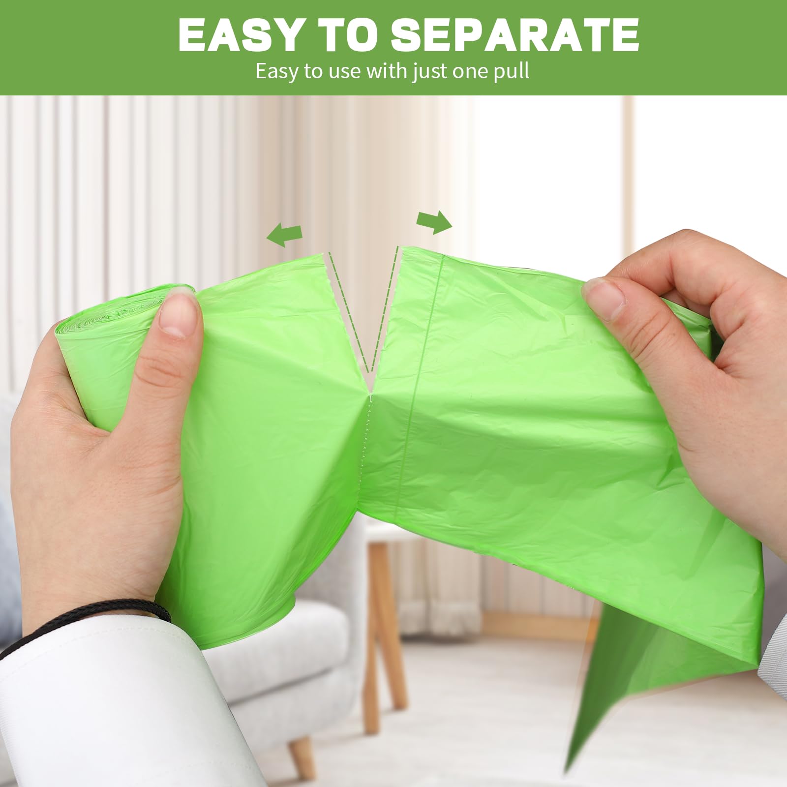 LRCXL 150 Count Compost Bags 10L, 2.6 Gallon Small Compostable Bags Green Trash Bags Waste Kitchen Biodegradable Garbage Bags for Food Scraps, Organic Compost Bin Bags