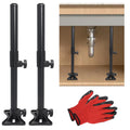 Undermount Sink Brackets, Stainless Steel Adjustable Sink Legs Installation and Repair Kit Support System with Waterproof Gloves for Kitchen, Bathroom.(13.8-23.6 inches)