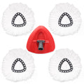 4Pcs Spin Mop Head Refills + 1 Mop Holder for Vileda, fit O-Cedar Spin Mop, Easy Wring Mop Replacement, Microfiber Triangle Replacement Pads, White Color (Pack4 * 1)