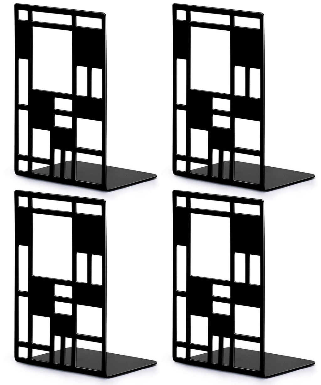 Book Ends, Bookends Heavy Duty, INNÔPLUS Book End Holder for Shelves, Metal Bookend (Black 2 Pair) for Office and School, Decorative Tree Unique Design Book Stopper for Gift, Book Binder and Dividers