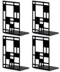Book Ends, Bookends Heavy Duty, INNÔPLUS Book End Holder for Shelves, Metal Bookend (Black 2 Pair) for Office and School, Decorative Tree Unique Design Book Stopper for Gift, Book Binder and Dividers