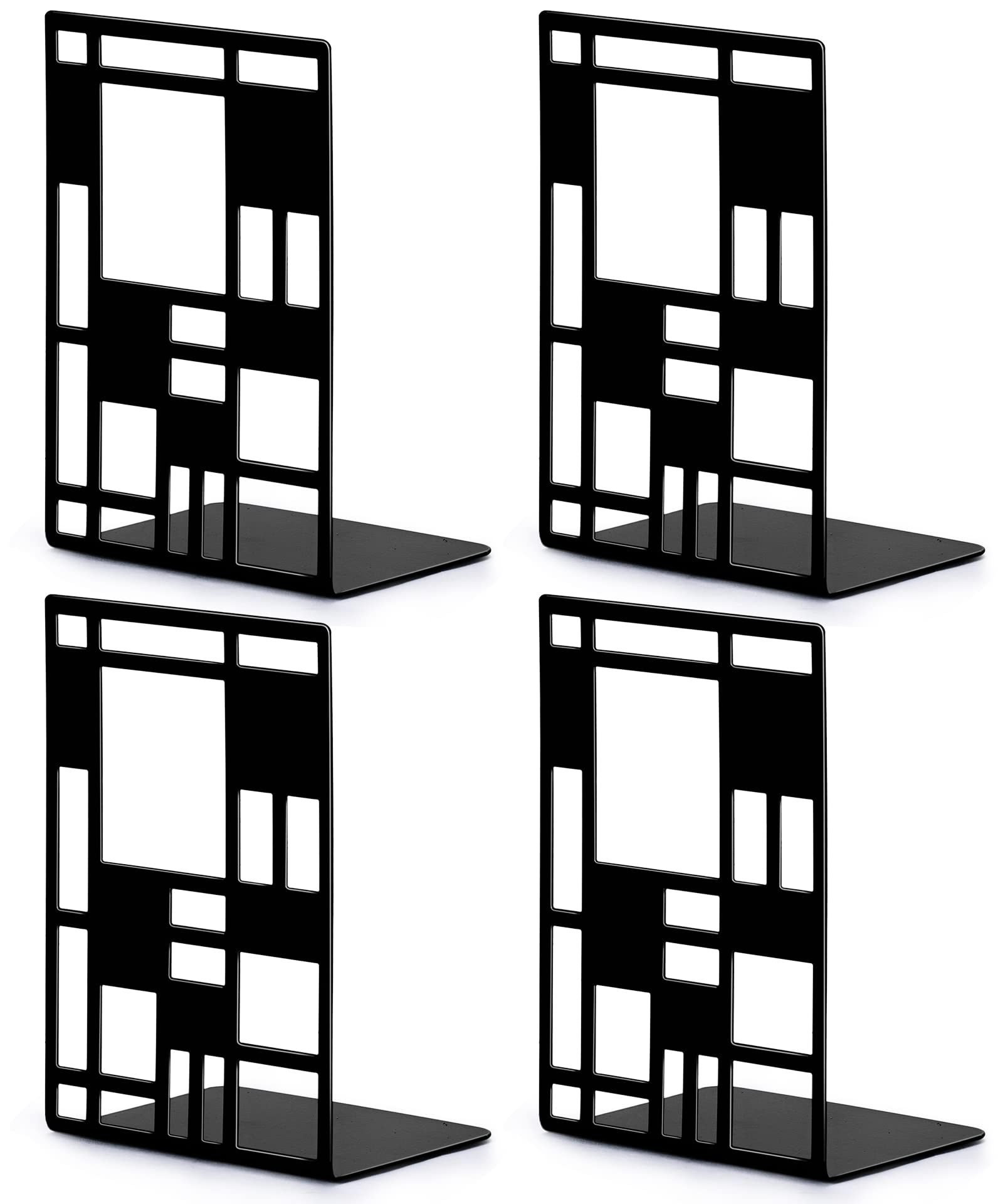 Book Ends, Bookends Heavy Duty, INNÔPLUS Book End Holder for Shelves, Metal Bookend (Black 2 Pair) for Office and School, Decorative Tree Unique Design Book Stopper for Gift, Book Binder and Dividers