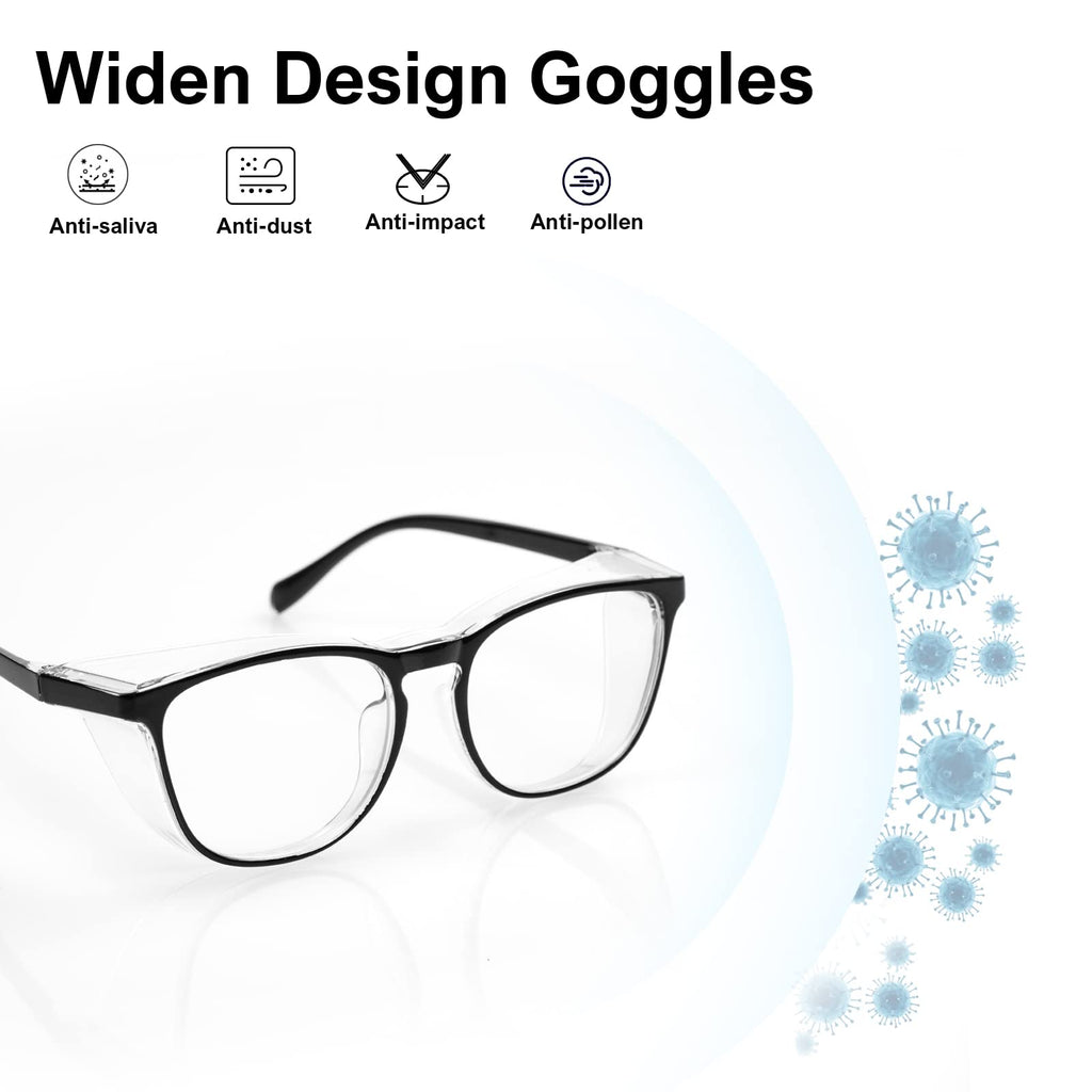 Safety Glasses for Women Men, 2Pack Safety Goggles Anti Fog, UV Protection Blue Light Blocking glasses Protective Eyewear
