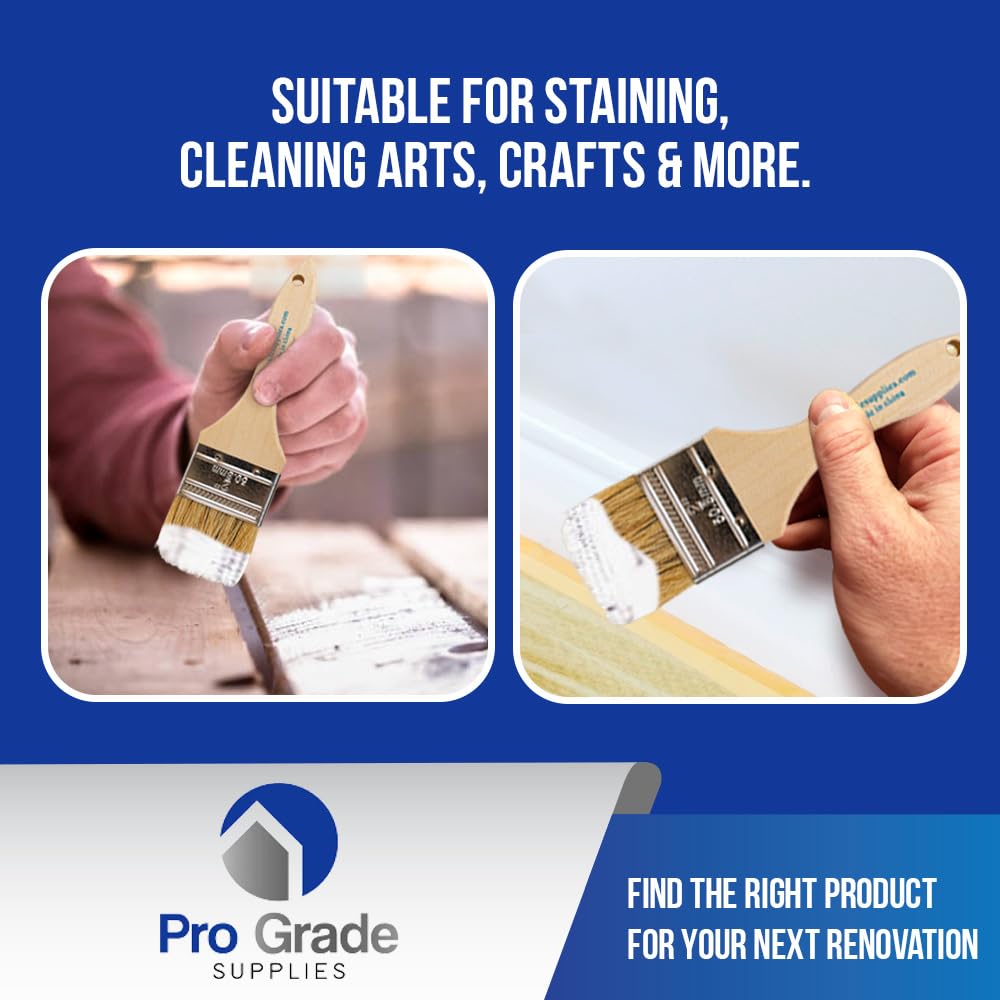 Pro Grade - Chip Paint Brushes - 24 Ea 2 Inch Chip Paint Brush Light Brown