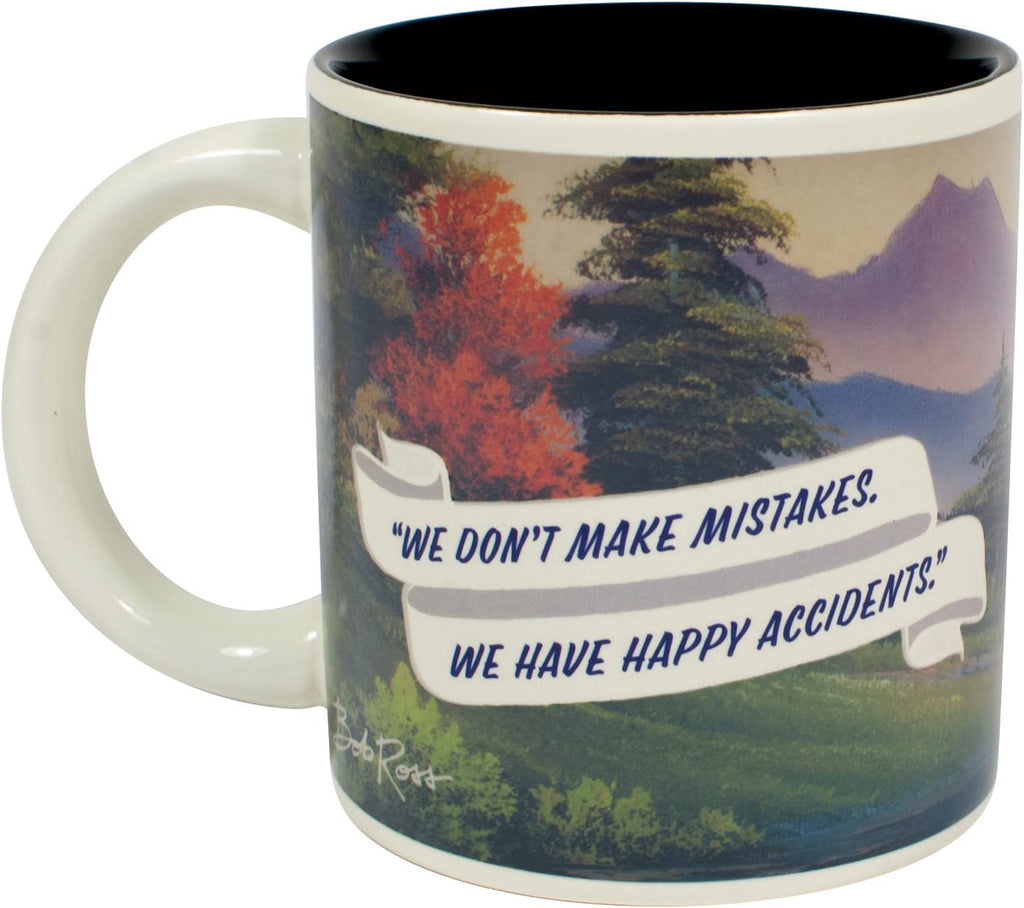 The Unemployed Philosophers Guild Bob Ross Self-Painting Mug - in A Fun Gift Box