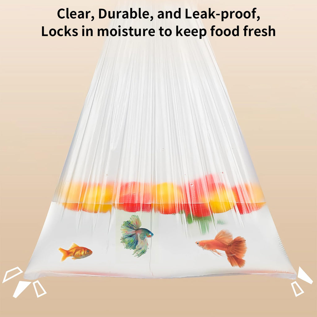 12" x 16" Clear Plastic Produce Bag on a Roll, Food Storage Bag for Vegetables, Bread, Fruits and Meat, Easy To Tear, Continuous - 350 Bags/Roll - [2 Rolls]