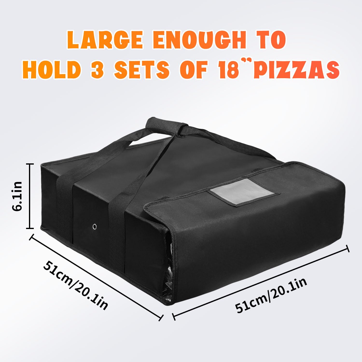 Boczif Pizza Bags for Delivery, Insulated Pizza Bags for Carry Hot,Pack for Food Delivery, Reusable, Warmer for Personal Use, 20x20x6