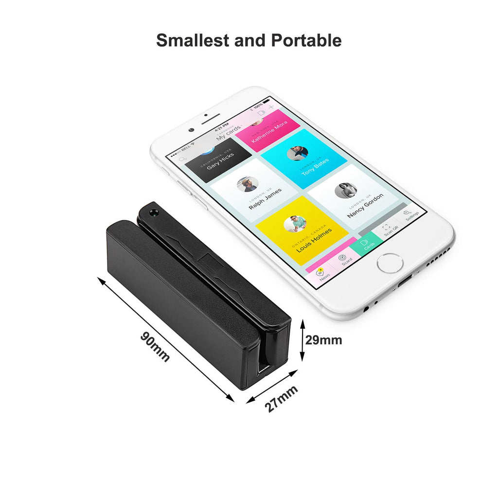 MSR90 USB Magnetic Credit Card Reader Stripe Swipe Magstripe Scanner 3 Tracks Mini Smart Card Reader MSR605 MSR606 Deftun
