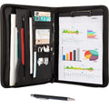 Leathario Portfolio, A4 Padfolio with Notepad, Vegan Leather Document Holder Organizer, Business Leather Folder with Pockets for Tablets Notepads Files, Office Supplies
